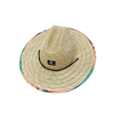 OEM de Mat Grass Material de la pesca de Logo Patch Straw Sombrero Para del bordado