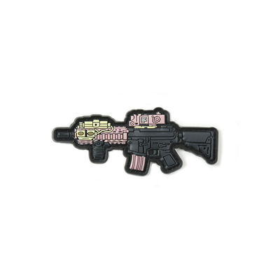 Los armas del rifle Paraman el remiendo 3,5&quot; de la insignia del PVC material de la goma de silicona de la anchura para militar