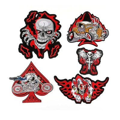 La felpilla cose en los remiendos del motorista, remiendos bordados de la motocicleta para la chaqueta de cuero