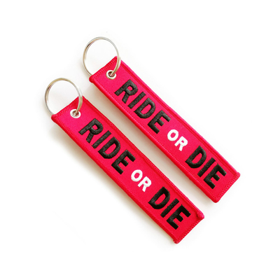 OEM de los colores de la frontera 12 de Logo Custom Embroidered Keychain Twill Mermado
