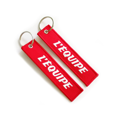 OEM de los colores de la frontera 12 de Logo Custom Embroidered Keychain Twill Mermado