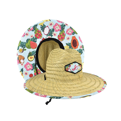 Salvavidas que practica surf de Straw Sombrero Para Summer Outdoor del remiendo unisex