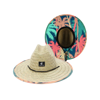 Remiendo redondo Straw Sombrero Para Tropical Fishing Eco de la playa amistoso