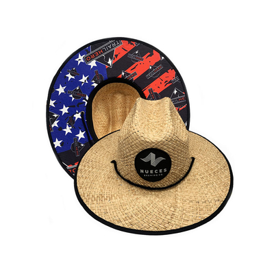 remiendo ancho Straw Sombrero Woven Raffia Grass del borde del 11.5cm para practicar surf