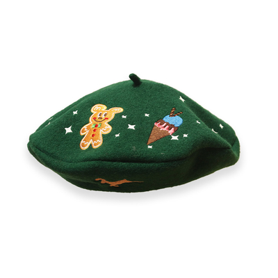 Material de las lanas del multicolor del sombrero del casquillo de la boina del bordado para el invierno
