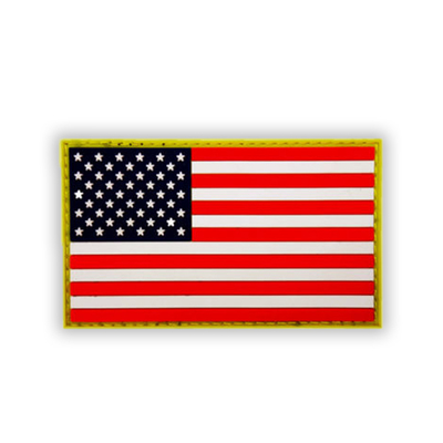 Material del silicón del remiendo de la insignia del PVC de la bandera nacional para el bolso del veterano del brazal