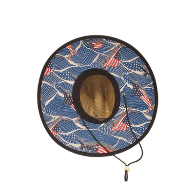 OEM de Mat Grass Material de la pesca de Logo Patch Straw Sombrero Para del bordado